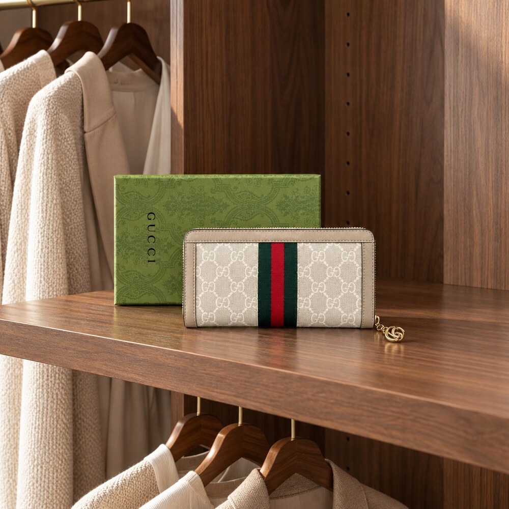 Gucci Ophidia GG Supreme Zip Around Wallet - Picture 2 of 6